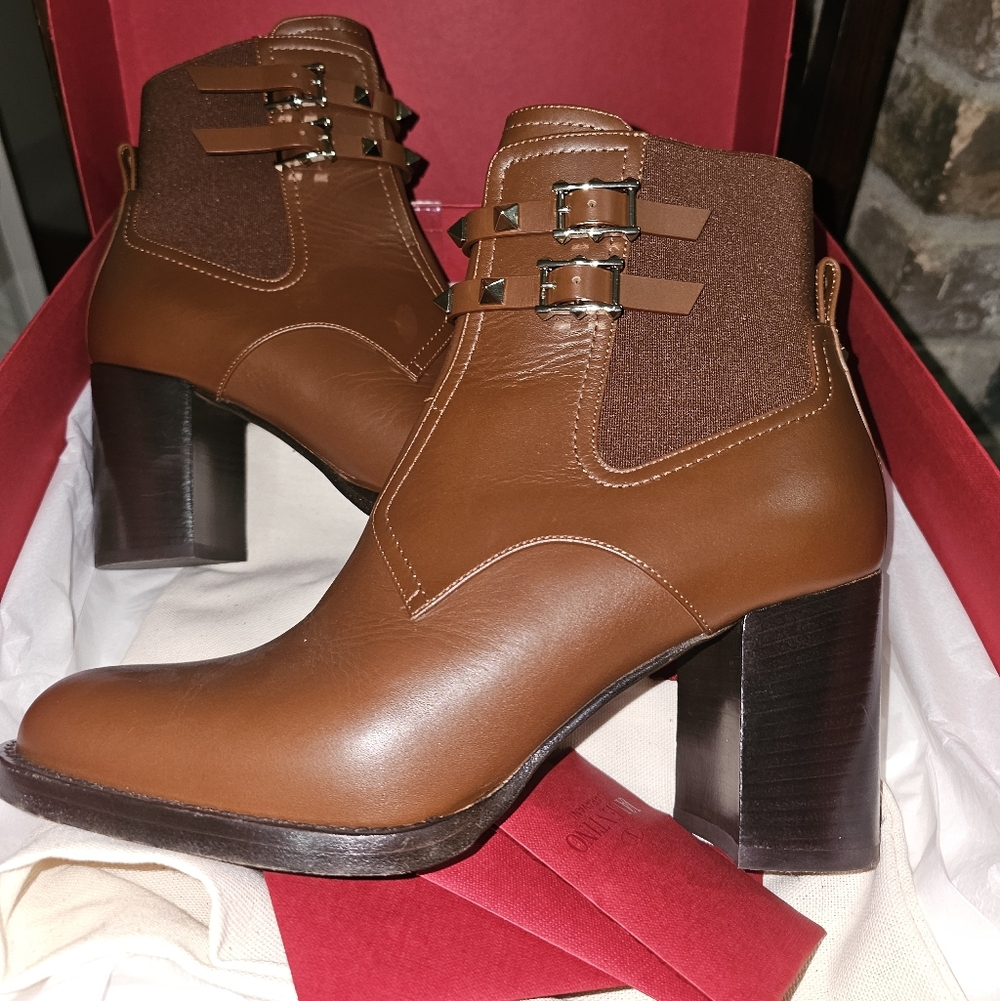Valentino Brown Ankle Boots